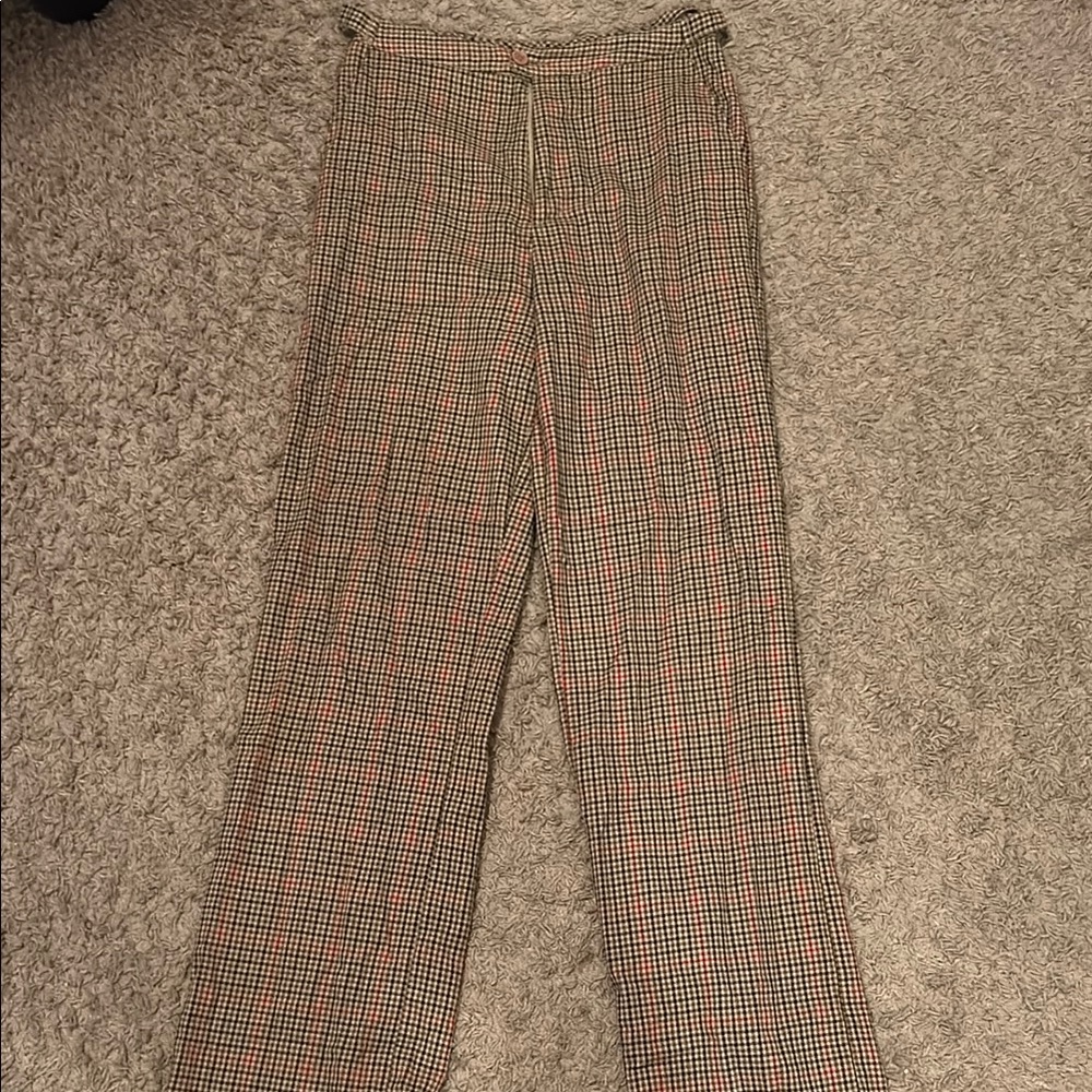 Brandy Melville Plaid Pants - Black, Red, Tan